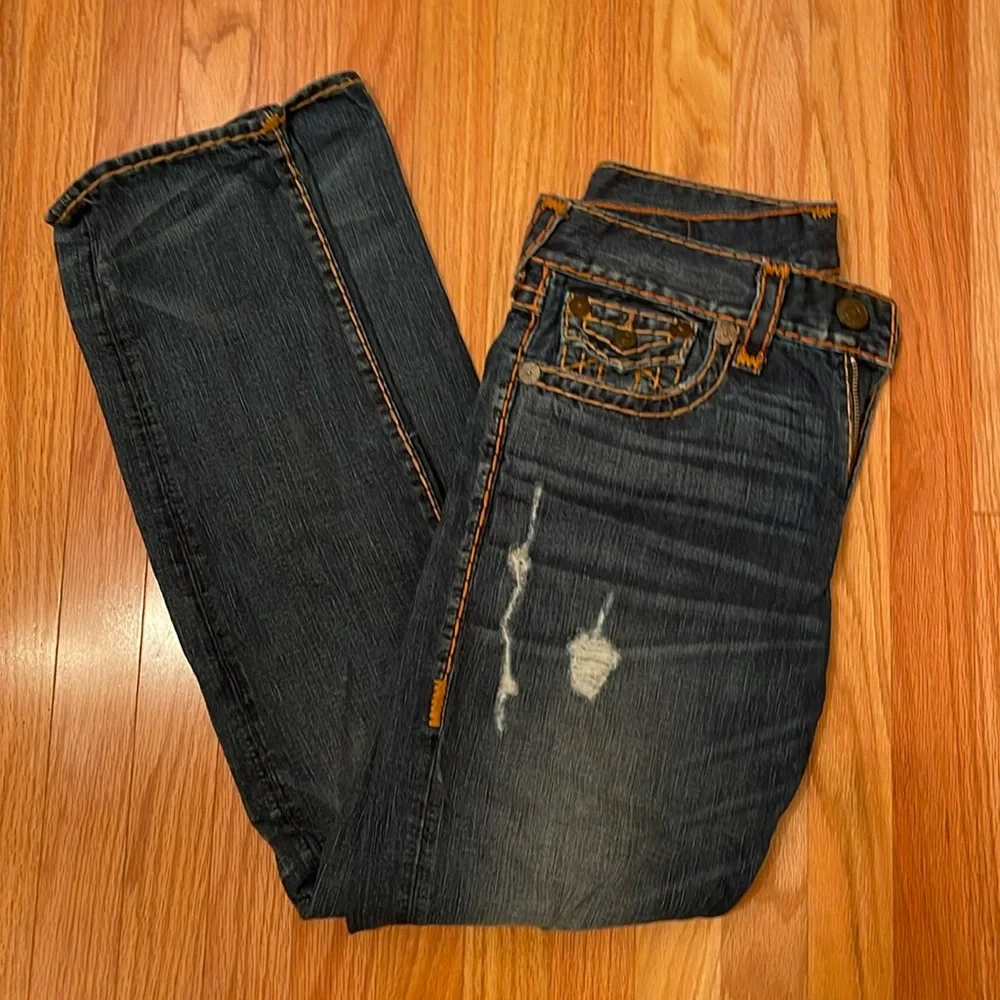 True Religion Dark Blue Straight Leg Jeans - Picture 3 of 12